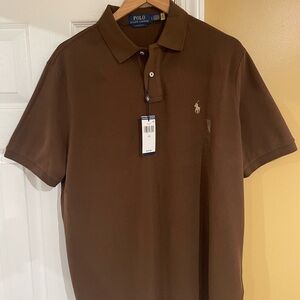Polo by Ralph Lauren Men's Dark Brown Polo Shirt